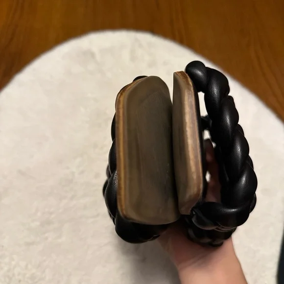 STEVE MADDEN Womens Size 7.5 Black Braided Square Toe Double Straps Casual Chic‎ - Picture 9 of 11